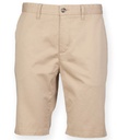 Front Row Mens Stretch Chino Shorts Beige