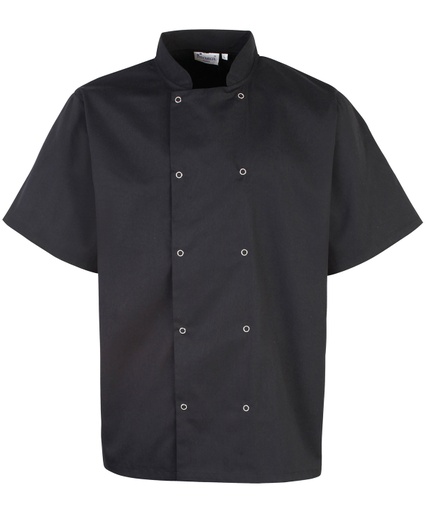 Premier Mens S/S Studded Front Chef Jacket 